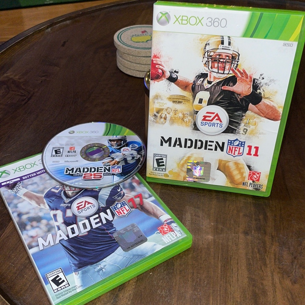 MADDEN 11, 17 and 25, XBOX 360 Game Bundle